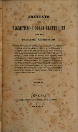 Trattato del Magnetismo e della Elettricità, II