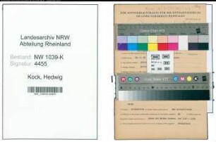 Entnazifizierung Hedwig Kock , geb. 19.07.1906 ()