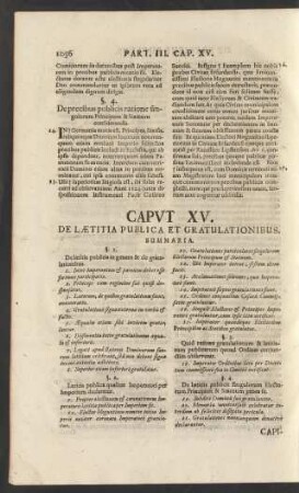Caput XV. De Laetitia Publica Et Gratulationibus.