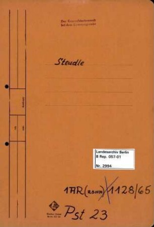 Personenheft Dr. Emil Steudle (*31.07.1911), SS-Scharführer, SS-Hauptsturmführer