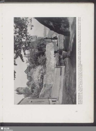 Groß-Steinheim. Das Schloß, von der Brunnenlinde vor dem Maintor aus gesehen, auf den Fundamenten einer älteren Burg 1451 erbaut von dem Mainzer Erzbischof Konrad III. von Daun