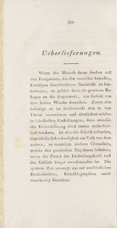 Ueberlieferungen