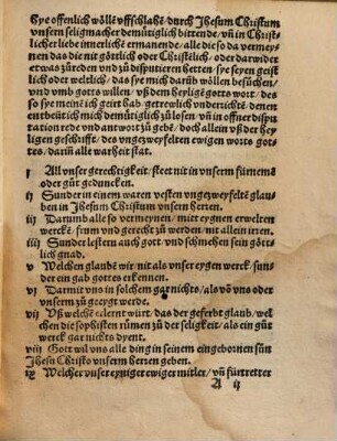 Acht und dreyßig Schlußrede so betreffende ein gantz Christlich lebe[n] war an es gelege[n] ist. : Angeben von zweyen Christliche[n] lerern = durch Nicolaum Prugner predicant zu Mülhausen vnd Balthasar Fridberger predicant zu Waldtshut