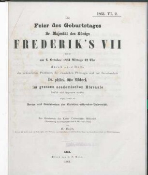 Forts.: Zur Geschichte der Kieler Universitäts-Bibliothek