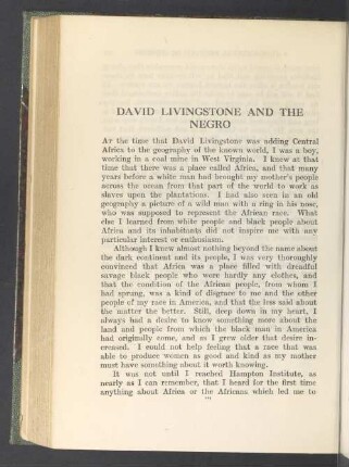 David Livingstone and the negro