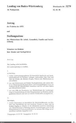 Antrag der SPD: Situation von Kindern
