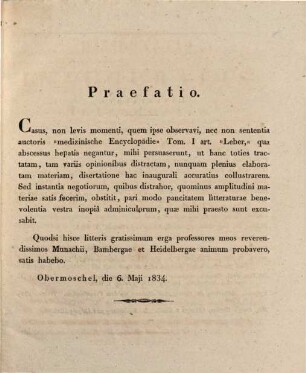 Diss. inaug. de abscessibus hepatis