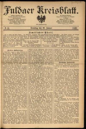 Erste Ausgabe vom Dienstag, den 26. Januar 1897.