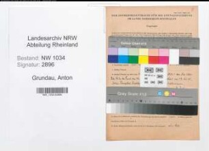 Entnazifizierung Anton Grundau , geb. 11.10.1902 (Sekretaer)