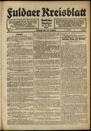 Ausgabe vom Freitag, den 10. Januar 1919.