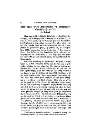Ueber einige neuere Fortbildungen der pädagogischen Grundsätze Herbart's