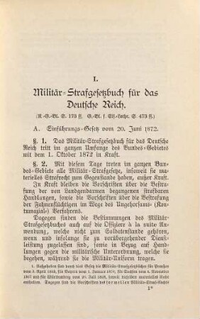 Strafrecht und Strafprozeß für Heer und Marine des Deutschen Reichs
