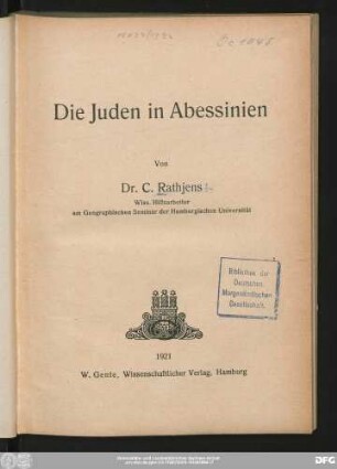 Die Juden in Abessinien