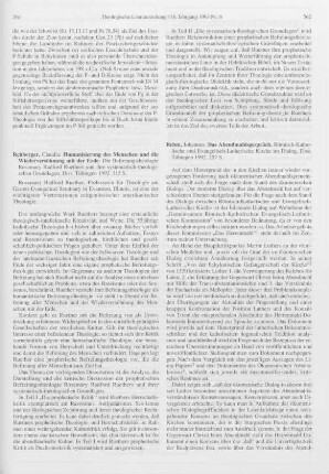 562-563 [Rezension] Rehm, Johannes, Das Abendmahlsgespräch