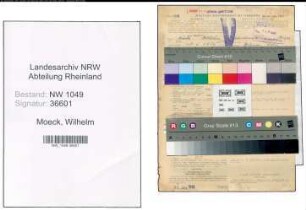 Entnazifizierung Wilhelm Moeck , geb. 10.05.1906 (Feinmechaniker)