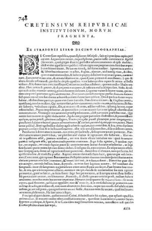 Cretensium Reipublicae intitutionum, morum fragmenta