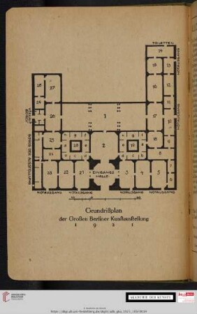 Grundrißplan der Großen Berliner Kunstausstellung 1921