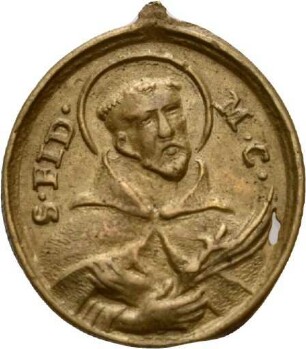 Wallfahrtsmedaille mit dem Hl. Fidelis von Sigmaringen, nach 1746