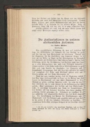 Die kulturfaktoren in unseren afrikanischen Kolonien
