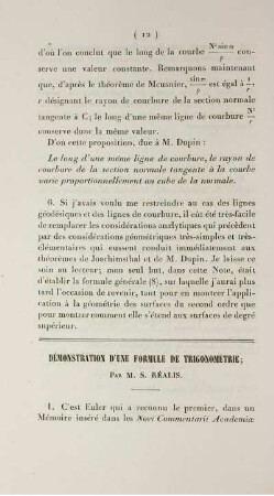 Démonstration d'une formule de trigonométrie.