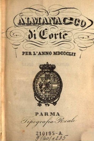 Almanacco di corte : per l'anno .... 1852