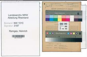 Entnazifizierung Heinrich Remges , geb. 02.04.1877 (Firmeninhaber)
