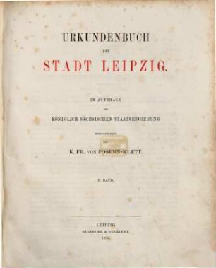 Urkundenbuch der Stadt Leipzig. 2 (1870)