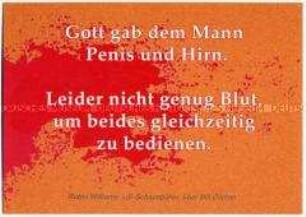 Satirische Postkarte zum Thema Männer