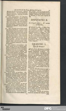 Disputatio II. De Propositionibus, & earum Affectionibus.