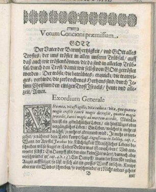 Votum Concioni præmissum.