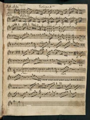 1-16, D. 1. Adv. Violino I. - D. 4. Adv. Violino I.; F. Nat. Chr. Violino I. - F. Steph.