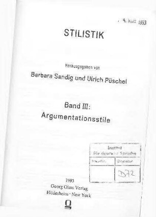 Grenzfälle des Argumentierens : "Emotionalität statt Argumentation" oder "emotionales Argumentieren"?