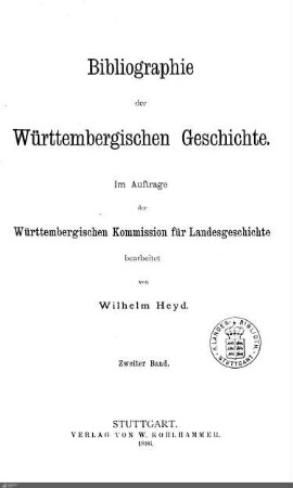 2.1895 (1896): Zweiter Band. Ortsgeschichtliche und biographische Literatur bis 1895
