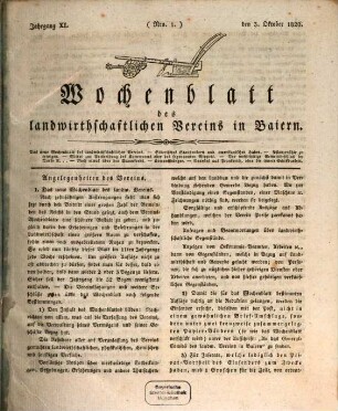 Wochenblatt des Landwirtschaftlichen Vereins in Bayern. 11 = N.F., 1. 1820/21 (1821)