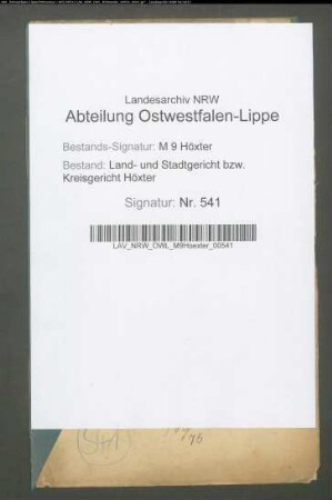 Entschädigungszahlungen bezüglich der Anlage der Eisenbahn von Scherfede nach Holzminden.: Friderike Schlüter in Lüchtringen.
