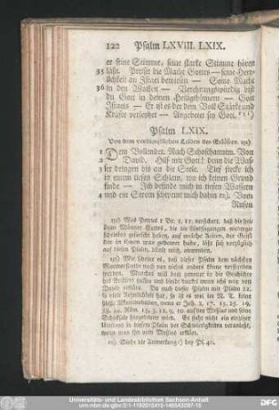 Psalm LXIX. Von dem verdienstlichen Leiden des Erlösers.