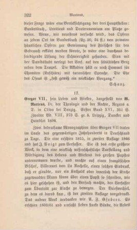 322-328 [Rezension] Martens, Wilhelm, Gregor VII., sein Leben und Wirken