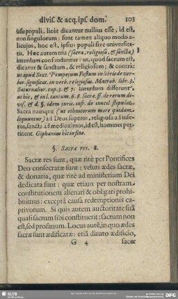 §. Sacrae res. 8.
