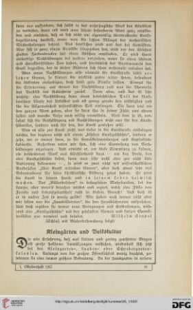 Kleingärten und Volkskultur