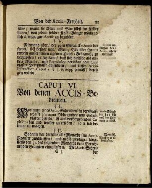 Caput VI. Von denen Accis-Bedienten.