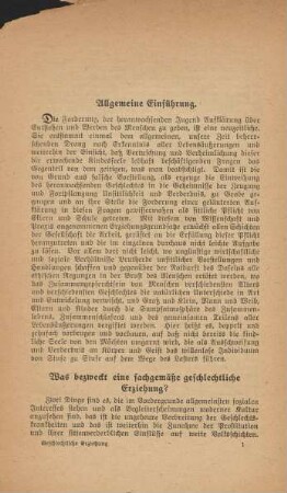 Was bezweckt eine sachgemäße geschlechtliche Erziehung?