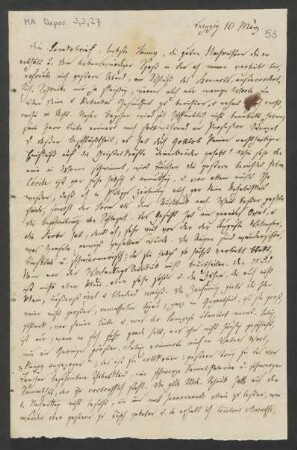 Brief an Fanny Hensel: 10.03.1837
