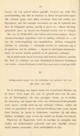 IV. Nederlandsch-Indie van de stichting van Batavia tot aan den dood van Coen