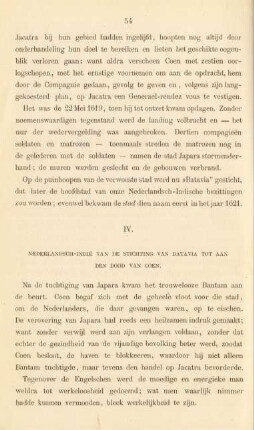 IV. Nederlandsch-Indie van de stichting van Batavia tot aan den dood van Coen