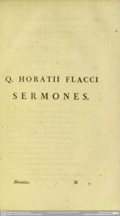 Q. Horatii Flacci Sermones