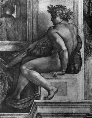 Sixtinische Decke — Ignudi — Ignudi am Thron des Joel