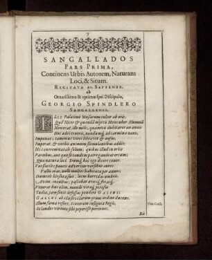 Pars Prima, Continens Urbis Autorem, Naturam Loci, & Situm.