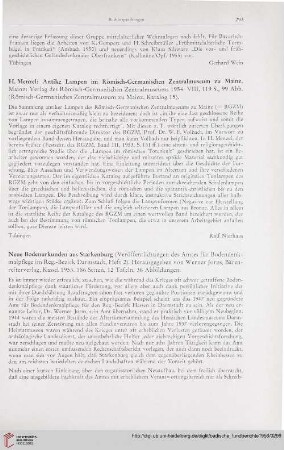 [Rezension von: H. Menzel, Antike Lampen im Römisch-Germanischen Zentralmuseum zu Mainz]