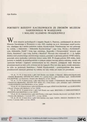 13: Portrety rodziny Kaczkowskich ze zbiorów Muzeum Narodowego w Warszawie i malarz Klemens Iwaszkiewicz
