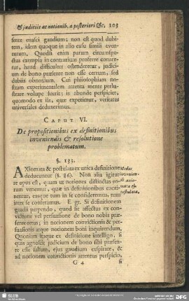 Caput VI. De propositionibus ex definitionibus inveniendis & resolutione problematum